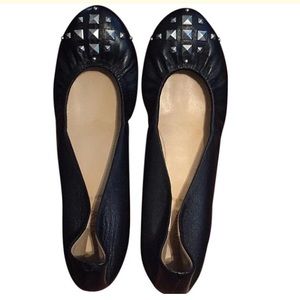 J Crew Black Pyramid Studded Cece flats, I…